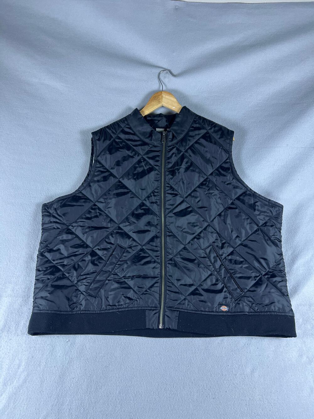 Dickies Quilted Vest Womens 2X Black Full Zip Diamond Lightweight Gilet Workwear